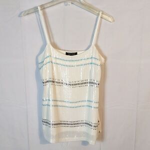 White House Black Market Metallic Sequin Tank Top